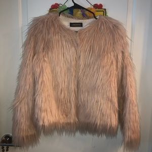 Pink faux fur